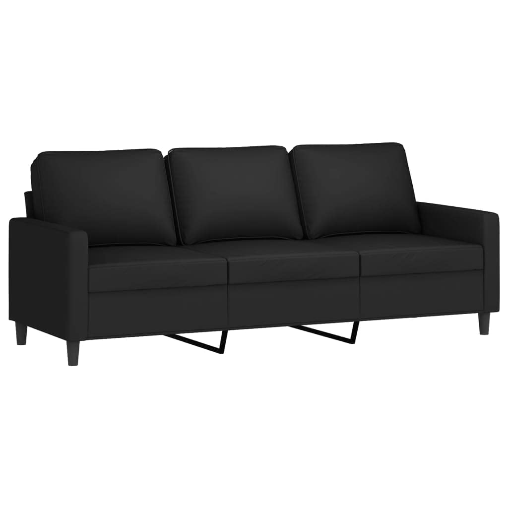 vidaXL Ensemble de Canapés avec Coussins 3 pcs, Canapés avec Accoudoirs Rembourrés, Ensemble de Meubles Salle de Séjour, Moderne, Noir Velours