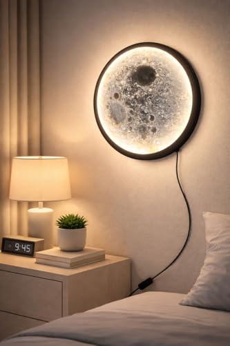 Lampara luna 3D artesanal decorativa