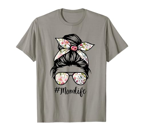 Flower Messy Bun - Gafas de pelo para mujer, diseño de flores Camiseta