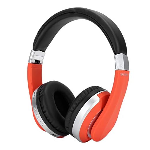 Trådlöst Over Ear-headset, headset med mikrofon hopfällbart -headset -headset, för speldator(orange)