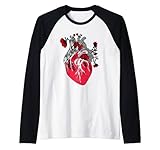 Photo Gallery floral human heart anatomy maglia con maniche raglan Photo Gallery floral human heart anatomy maglia con maniche raglan