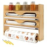 Gemsaya Dispensador de papel de aluminio y película adhesiva con soporte para...