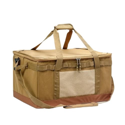 60L Collapsible Camping Storage Bag - Trunk Organizer With Bottom,(Brown)