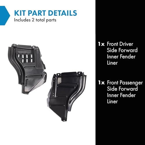 Image of TRQ Front Inner Fender Liner Set Compatible with 2007-2013 Toyota Tundra TO1248147 TO1249147