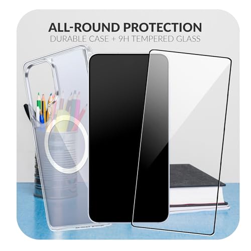 Image of ShieldTech Back Cover Case + Screen Protector for Samsung Galaxy S23 Ultra 5G | Mag-Safe Compatible | Transparent Mobile Phone Cover for Samsung Galaxy S 23 Ultra | S 23 Ultra 5G TPU Transparent Case