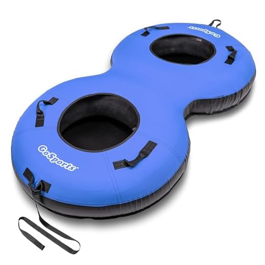 GoSports Heavy Duty 2 Person Winter Snow Tube with Premium Canvas Cover - America, Blue, Red or Retro