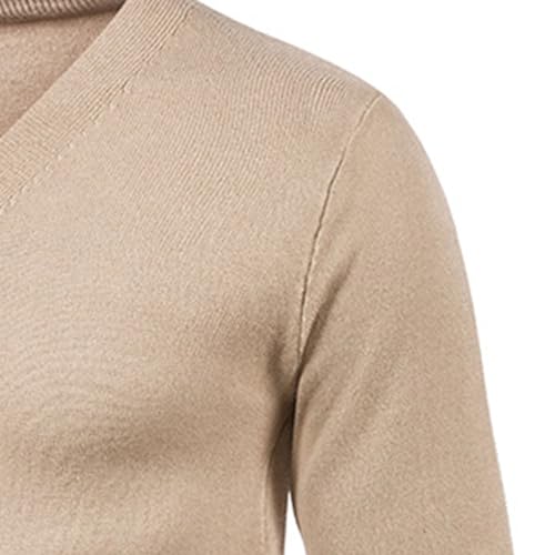 Men's V Neck Button Down Cardigan Sweaters Long Sleeve Slim Fit Cardigan Jacket Warm Plain Color Knitwear4