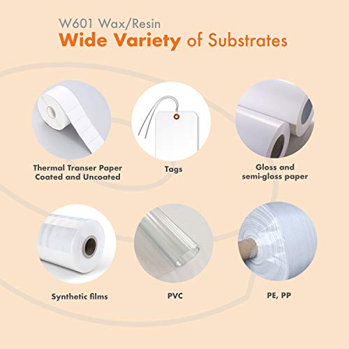 12 Rolls 2.24" x 361' (57mm x 110m) Premium Wax/Resin Thermal Transfer Ribbon for GoDEX RT200i, RT230i Printers, Ideal for Oil Change Sticker, Auto Repair Shops, 1/2" Core, Coated Side Out by Wolfbarco - Image 6
