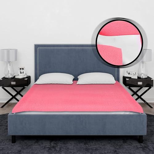 Image of Bumpers Waterproof Quick Dry Protector Dry Sheet|Breathable and Hypoallergenic Ultra Soft Fitted Baby Bed Protector Sheet for Toddler Children|King Size (XXL, 260x200cm, Salmon Rose)