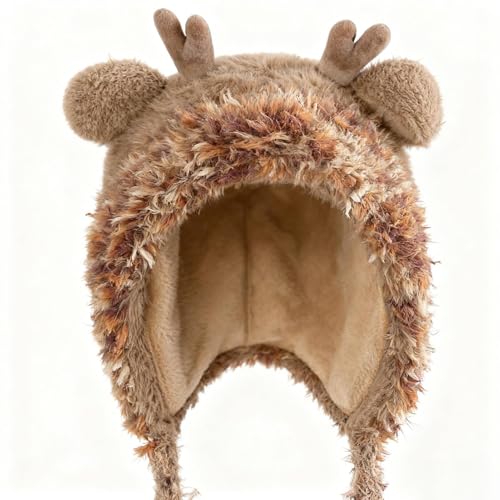 Gorro con orejeras infantil de felpa suave con ajuste cómodo para el viento 7