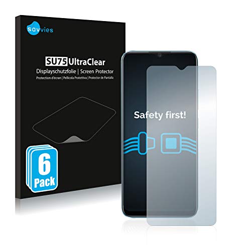 savvies Protector Pantalla para realme 7i Global (6 Unidades) Película Ultra Transparente