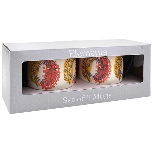 LESSER & PAVEY Flower Mugs Set of 2 Embossed Elements Tea and Coffee Mugs for Hot Drinks, Mugs Set 2 Embossed, Large - Image 2