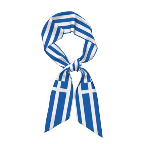 Women'S Fashion Scarf Greece Greek Flag Hair Satin Scarf Bandanas Headscarf Wrap Breathable Lightweight Neck Scarves For Handbag Accessories