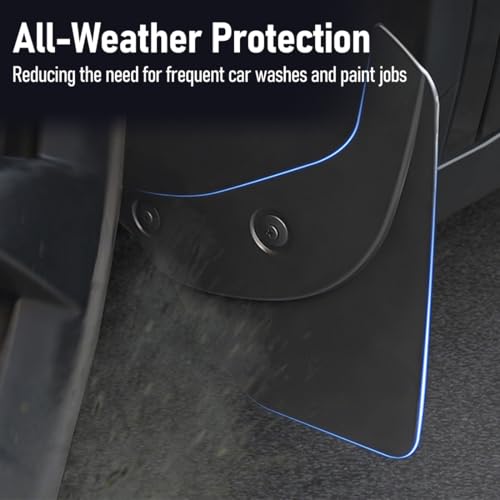 Image of 2024 New Tesla Model Y Accessories - Mud Flaps [No Drilling Required] All-Weather Mud Splash Guard Body Kits for Tesla Model Y 2024-2020, Black (Set of 4)