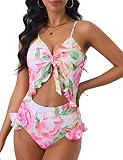 MELEYISH one Piece Swimsuit Women Sexy Ruffler one Piece Swimsuit for Women Cut Out one Piece Bathin