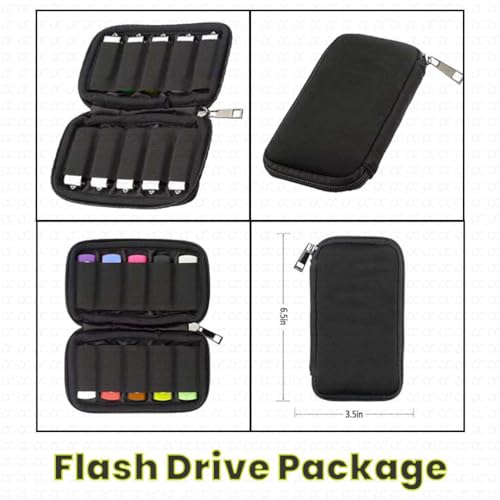 Image of USB Flash Drive Storage Bag-Multi-Purpose Electronic Accessories Organizer for Pen Drives, Jump Drives, and External Hard Drives