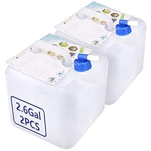 2 Pcs 2.6 Gallon Foldable Cube Camping Water Container Collapsible Hiking Water Storage Bag Gallon Water Carrier, BPA…