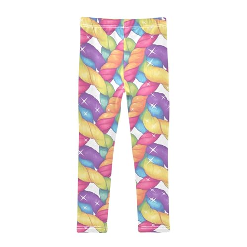 KLL Realistic Knitted Illustration Rainbow Texture Girls Legging Soft High Waisted Lounge Pants Gym2