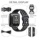 Vanjua Breathable Band Compatible with Fitbit Versa 2 Bands Women Men, 3 PACK Soft Silicone Replacement Wristbands Sport Strap for Fitbit Versa 2 / Fitbit Versa / Versa Lite / Versa SE Smart Watch (Coal Black+Black Gray+White Black)