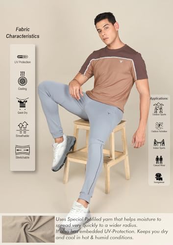 Image of TECHNOSPORT Men's Polyester Slim Fit Active T-Shirt - (MTP706 P) Pack of 1