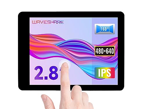 Waveshare 2.8inch Capacitive Touch Display for Raspberry Pi 4B/3B+/3A+ 480×640 Hardware Resolution DSI Interface I2C Touch Port IPS Display Panel