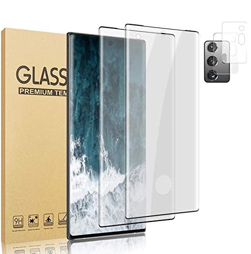 [2+2 Lens Protector ] Galaxy Note 20 Ultra Screen Protector, 9H Tempered Glass, Support Ultrasonic Fingerprint Identify ,3D Full Coverage ,Bubble-Free, for Samsung Galaxy Note 20 Ultra 5G (6.9") Screen Protector