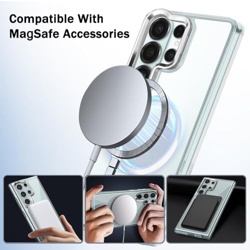 Image of TheGiftKart for Samsung S26 Ultra Case | Shockproof Hard Back Cover | Built-in Stand | Hybrid Shockproof Galaxy S26 Ultra Back Cover Case (PC & TPU, Clear Back, MagSafe Compatible, Transparent Clear)