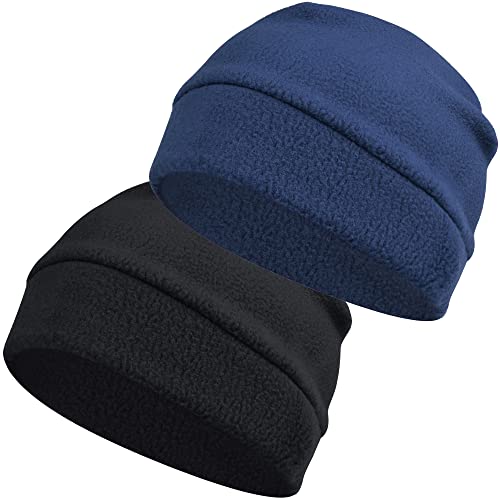 Headshion Fleece Hat Watch Cap 2 Pack Thick Skull Cap Helmet Liner Winter Warm Beanie