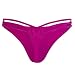 Faithtur Brazilian Women Ladies V Thong Cheeky Ruched Bikini Bottom Swimwear Beachwear (Label S/US 4-6, Red)