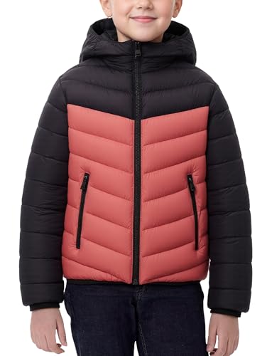 Boys Girls Winter Jacket Hooded Puffer Coat Windproof Warm Quilted Jackets Fashion Zip Up Outerwear 7-16 Years