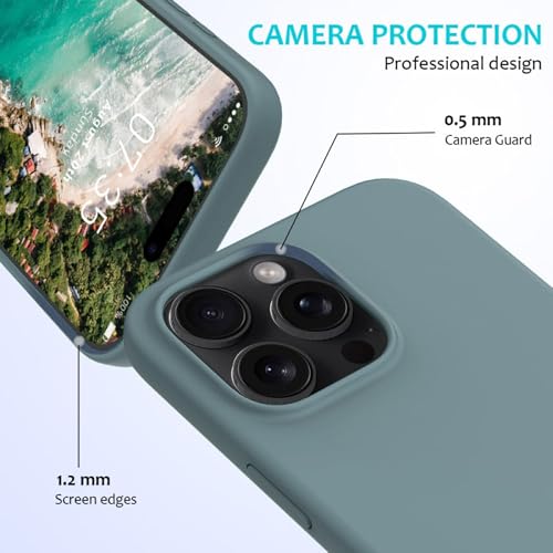 Image of FIRST MART Silicone Back Case for iPhone 16 Pro, Soft-Touch Phone Back Cover for Apple iPhone 16 Pro - Steel Grey