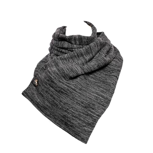 Unisex Winter Long Scarf with 2 Hidden Pockets Warm Outdoor Travel Adjustable Buttons Convertible Shawl Wrap