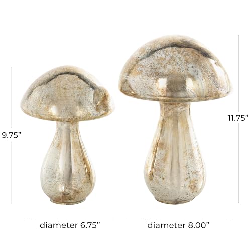 Set de 2 esculturas decorativas de vidrio champán, 12 y 10 pulg miniatura 6