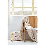 Mkono Macrame Magazine Holder, Boho Woven Book Rack Basket, 14" L x 10" W - Image 4