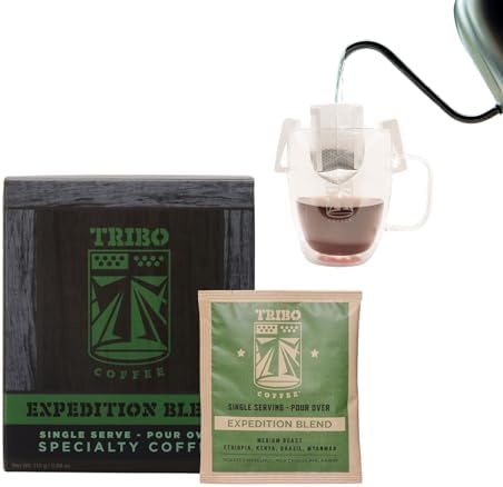 TRIBO Coffee Single-Serve Pour Over Packets, Expedition Blend