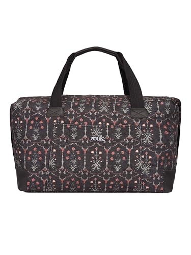 Image of ZOUK Collapsible Duffle Bag for Men and Women | Lightweight Foldable Travel Duffel Bag | Vegan Leather & Handcrafted Fabric | Water-Resistant Lining | 33L Weekend & Short Trip Bag | Taj Guldasta