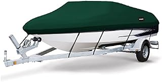 MSC Heavy Duty 600D Marine Grade Polyester Canvas Trailerable Waterproof Boat Cover,Fits V-Hull,Tri-Hull