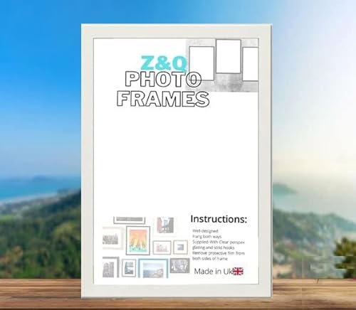 Z&Q Elegant Gallery Frame 80 x 40cm | Photo Picture Art Paintings Display Frame | Portrait & Horizontal Both-way Wall Mounting | 30x15mm Molding Lightweight (White) - Image 7
