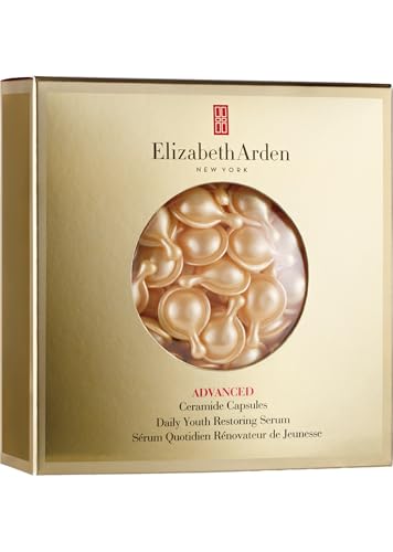 Elizabeth Arden - Advanced Ceramides-Kapseln, mit Tsubaki-Öl, dreifacher Anti-Falten-Effekt, verjüngt, repariert, spendet Feuchtigkeit und glättet Falten, Einzeldosis - 45 Kapseln