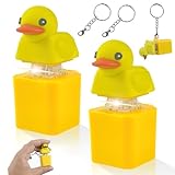 Quacking Duck キーボードキーチェーン ダッキーキャップキーホルダー きしむ音、クリッカー感覚キーチェーン、光と音付きのフィンガーフィジェットクリッカー ダッキーキャップキーチェーン メンズ レディース ハンドバッグ、ハンドバッグ、バックパック用