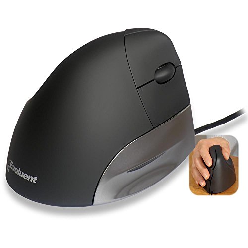 Evoluent Standard Right. USB Black. A Vertical Patented Mouse That Supports Your Hand in a Relaxed Position