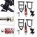 Front Suspension Shock Swing Arm Full Kit, Front Suspension Swing Arm Kit for Go-Karts & ATVs - Heavy Duty Iron Construction with Plastic Spraying, Includes Upper/Lower Arms, Shocks & Wheel Hubs