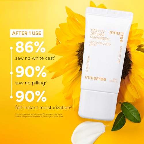 image for innisfree Daily UV Defense Sunscreen Broad Spectrum SPF 36, Invisible 