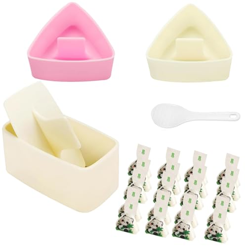 4Pcs Onigiri Mould Set,Portable Onigiri Mold Bring Rice Spoon Wrapper Utility Sushi Mould Maker Kit, Sushi Rice Mold for Kids Bento Picnic Sushi DIY