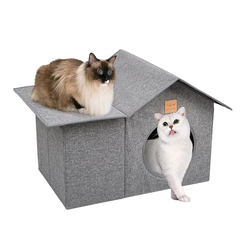Casa de Exterior para Animales – Caverna Transpirable extraíble portátil, casa para Gatos al Aire Libre – Apto para Perros, Cachorros, Viaje, habitación de balcón Exterior y pasillos