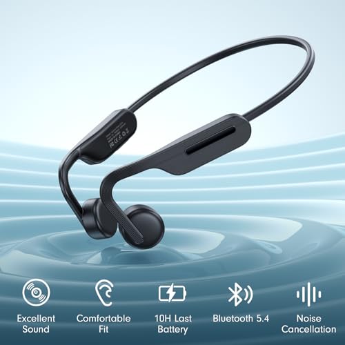 Image of Bone Conduction Headphones, Open Ear Headphones, Superior Sound Wireless Bluetooth Running Headphones 10H Playtime, Comfortable Fit Waterproof for Music, Workouts, Travel