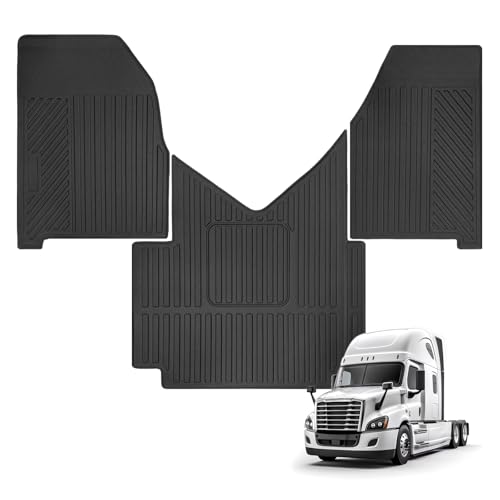 NQOQN Custom Fit Floor Mats for 2018-2025 Freightliner Cascadia All Weather TPE Floor Liners Odorless Full Set Interior Accessories