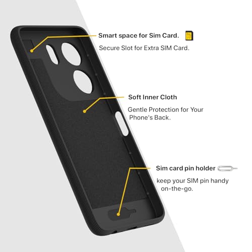 Image of Pikkme Back Cover for Oppo A5x Camera Protection 3D Hexa Cube Design Silicone Protective Bumper Case (Black)