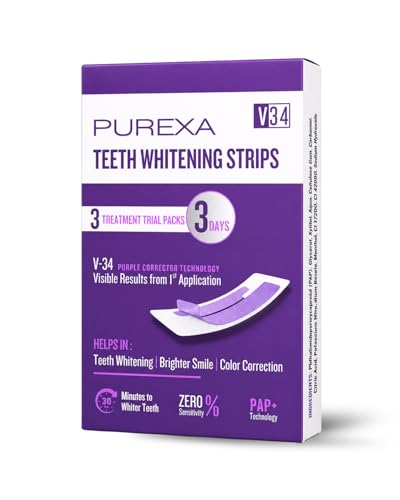 Image of PAP+ Teeth Whitening Strips 3 PCS | V34 Enamel-Safe Whitening | Removes Coffee, Tea & Tobacco Stains | Smile Brightening Oral Care Kit for Men & Women