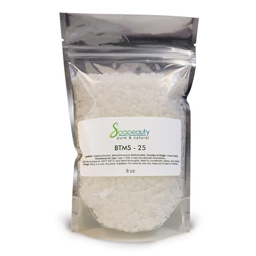 Soapeauty BTMS-25 (Behentrimonium Methosulfate & Cetearyl Alcohol) | Conditioning Emulsifier for Hair Care & Leave-In Formulations | 8 oz